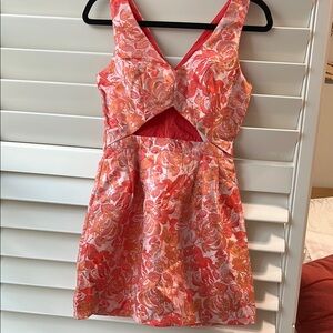Floral Pink and Orange Women's Dress